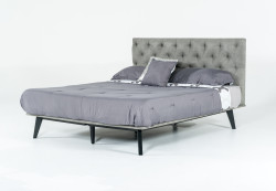 Modrest Gibson Modern Grey Fabric Super King 76" x 84" Bed