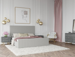 Modrest Beverly - Modern Grey Velvet Bed