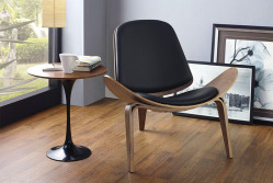 Modrest Warren Modern Black & Walnut Accent Chair
