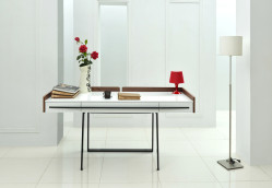 Nova Domus Branton Contemporary White & Walnut Office Desk
