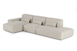 Divani Casa Bravo - Modern Beige Sectional Sofa + Ottoman