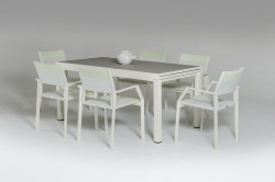Renava Breeze White Outdoor Dining Set