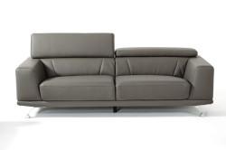 Divani Casa Brustle - Modern Dark Grey Eco-Leather 89" Sofa 