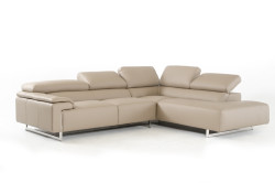 F&T Salotti Carezza Italian Modern Taupe Leather Sectional Sofa
