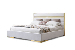 Modrest Cartier - Eastern King Modern Beige + Champagne Gold Bed
