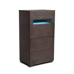 Modrest Ceres Modern Brown Oak & Grey Chest w/ LED Light