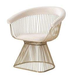 Modrest Chandler - Modern Beige Velvet & Gold Dining Chair