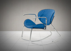 Corvallis - Modern Blue Fabric Rocking Arm Chair (Set of 2)