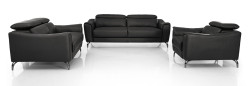 Divani Casa Danis - Modern Black Leather Sofa Set