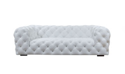 Divani Casa Dexter - Transitional White Full Italian Leather Sofa
