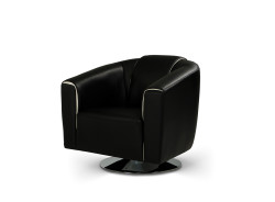Divani Casa Lowell - Modern Black Leatherette Armchair