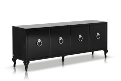 A&X Bellagio - Transitional Black Crocodile Lacquer Buffet