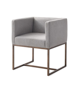 Modrest Marty - Modern Grey & Copper Antique Brass Dining Chair