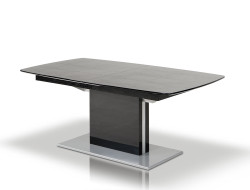 A&X Centro Modern Black Crocodile Dining Table 