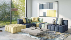 Divani Casa Dubai -  Modern Multicolored Fabric Modular Sectional Sofa