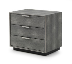 Modrest Dynasty - Modern Shagreen Three Drawer Nightstand