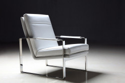 Divani Casa Maru Modern White Leatherette Accent Chair