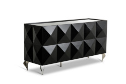 Versus Eva Black Lacquer 3-Door Buffet