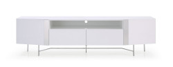 Modrest Fairmont - Modern White High Gloss & Stainless Steel TV Stand