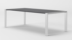 Modrest Fauna - Modern Elm Grey & Stainless Steel Chrome Dining Table