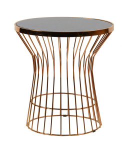 Modrest Edie Modern Black & Rosegold End Table