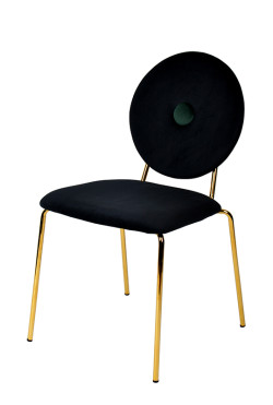 Modrest Justine Modern Black & Green Velvet Dining Chair (Set of 2)