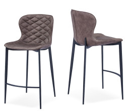 Modrest Felicia - Modern Brown & Black Bar Stool (Set of 2)
