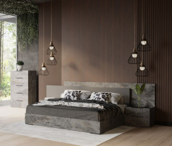 Nova Domus Ferrara - Modern Volcano Oxide Grey Bed