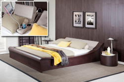 Modrest Geneva Contemporary Brown Oak & Grey Bedroom Set