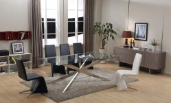 Modrest Xavier Modern Large Clear Glass Rectangular Dining Table