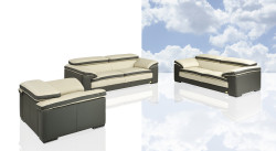 Dima Samoa - Modern 2-Tone Italian Leather Sofa Set