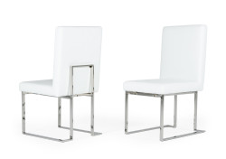 Modrest Fowler - Modern White Leatherette Dining Chair Set of 2