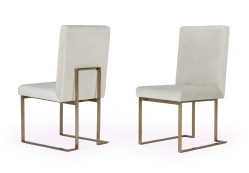 Modrest Fowler - Modern Grey Velvet Dining Chair Set of 2