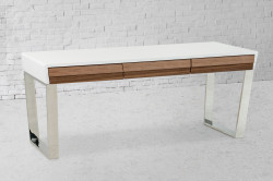 Modrest Futuro Contemporary White and Walnut Office Desk