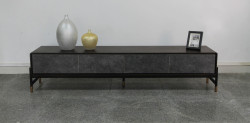 Modrest Gabrielle - Contemporary Acacia & Gold TV Stand