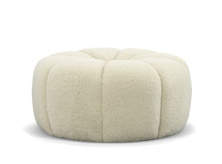 Divani Casa Gadson - Contemporary White Sherpa Ottoman