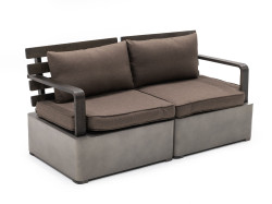 Renava Garza - Outdoor Concrete & Acacia 2 Seater Sofa 