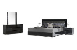 Modrest Grace Italian Modern Black Bedroom Set