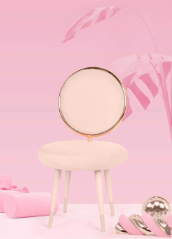 Modrest Haswell - Glam Pink Velvet Accent Chair (Set of Two)