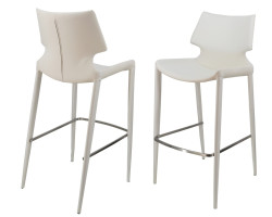 Modrest Hayes Modern White Eco-Leather Bar Stool (Set of 2)