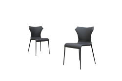 Marsha - Modern Grey & Black Dining Chair (Set of 2)