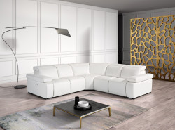 Estro Salotti Hyding - Italian Modern White Leather Sectional Sofa