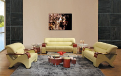 Divani Casa 2034 Contemporary Beige Leather Sofa Set