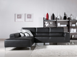 Divani Casa 1063 Modern Black Leatherette Sectional Sofa