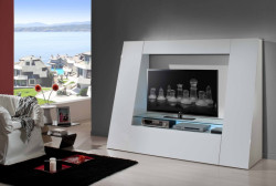 Italian White Prisma TV Stand
