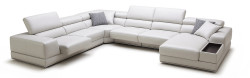 Divani Casa Chrysanthemum - Modern White Full Leather Sectional Sofa