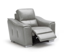Divani Casa 1710 - Grey Reclining Leather Lounge Chair
