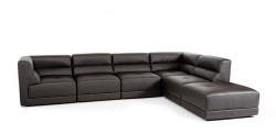 Divani Casa Hazel Modern Brown Eco-Leather Sectional Sofa