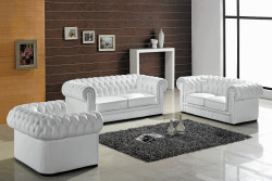 Divani Casa Paris 1 Modern White Bonded Leather Sofa Set