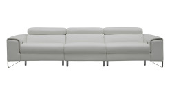 Estro Milano Elite Italian Modern White Leather Sofa w/ Recliners